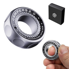 Berotok fidget ring in stainless steel close-up shows durable design for daily use.