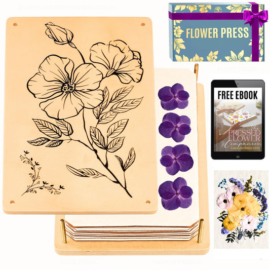 Berstuk large flower press kit front view, ideal for keepsake blooms.