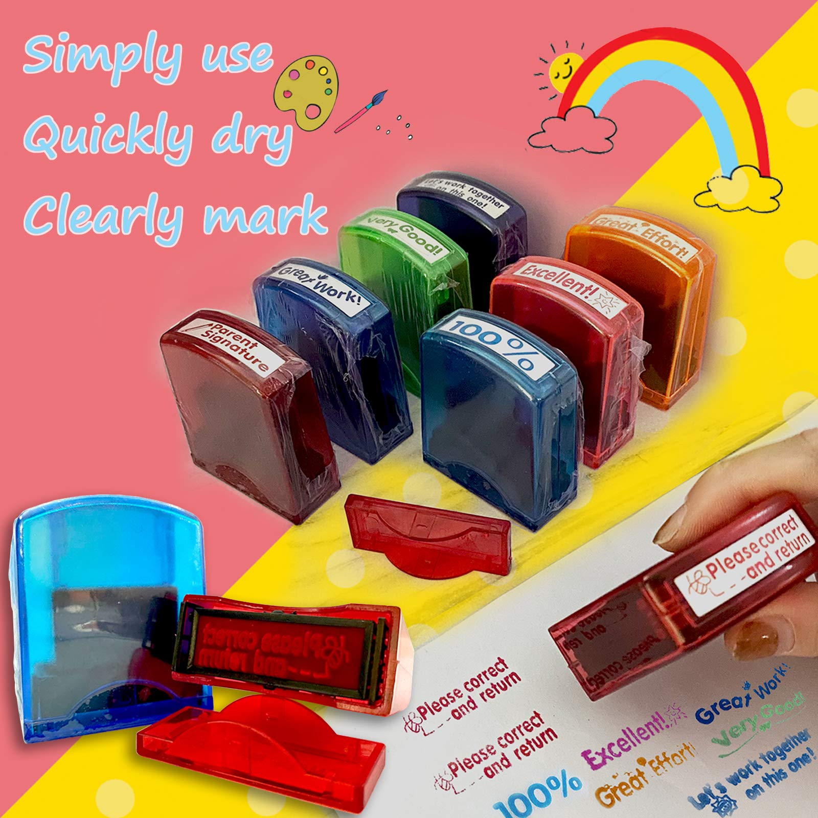 Bertiveny stamps are ink-refillable for long-lasting classroom use