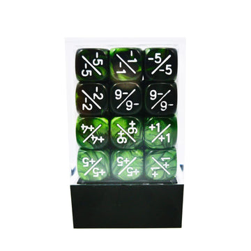 BESCON DICE brick box stores 36 counters for easy portability.