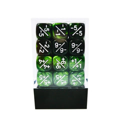 BESCON DICE brick box stores 36 counters for easy portability.