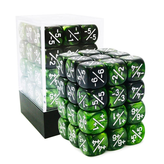BESCON DICE 36pcs marble green counters for MTG and CCG stat tracking.