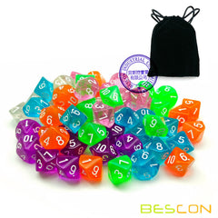 Bescon DICE 60pcs translucent D10 orange set for quick identification