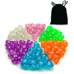 Bescon DICE 60pcs translucent D10 purple set for RPG sessions