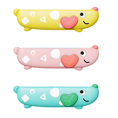 Besiciwiin harmonica yellow 16-hole front view for beginner play and sensory fun.