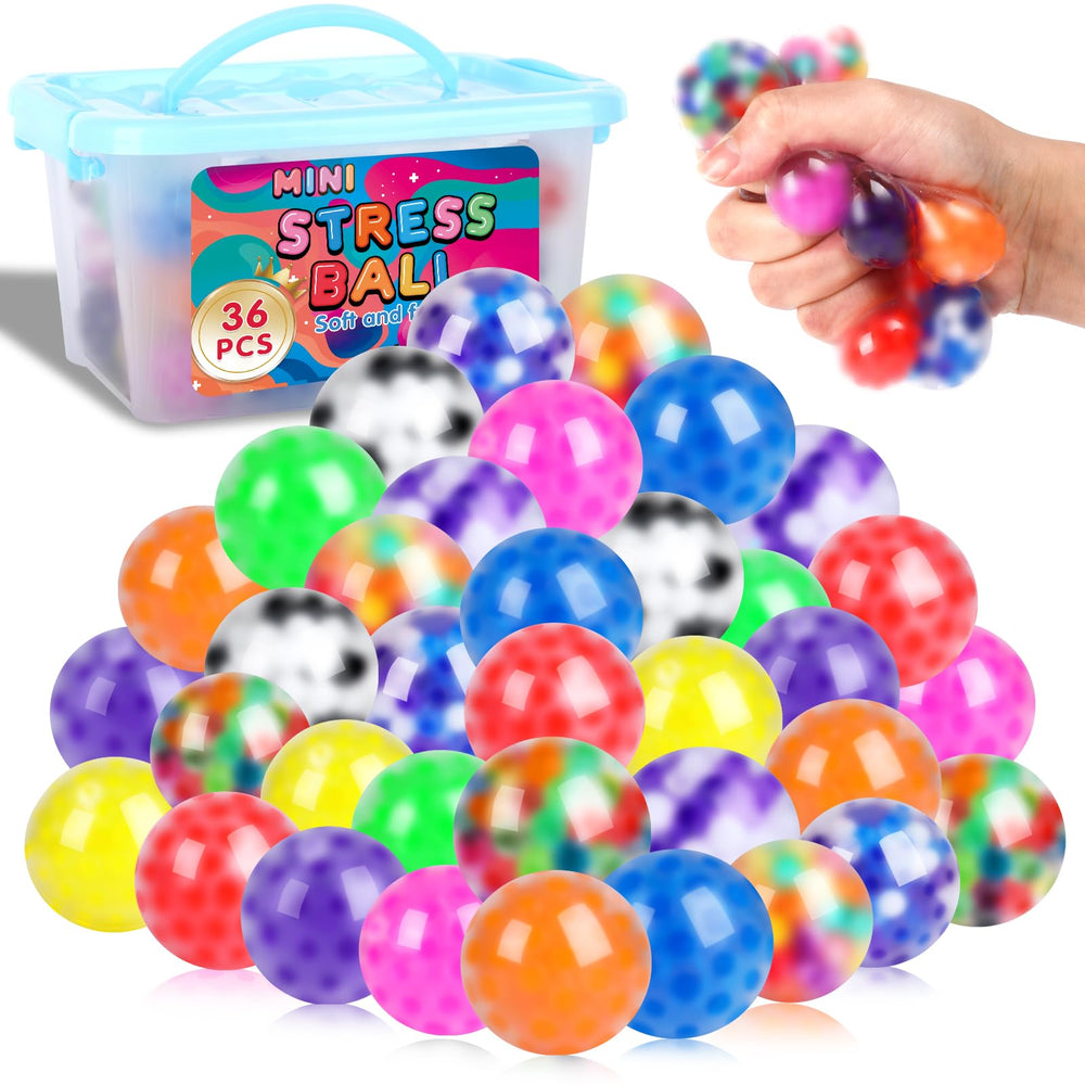 BESNEL 36-pack squishy balls in colorful set for versatile fidget use