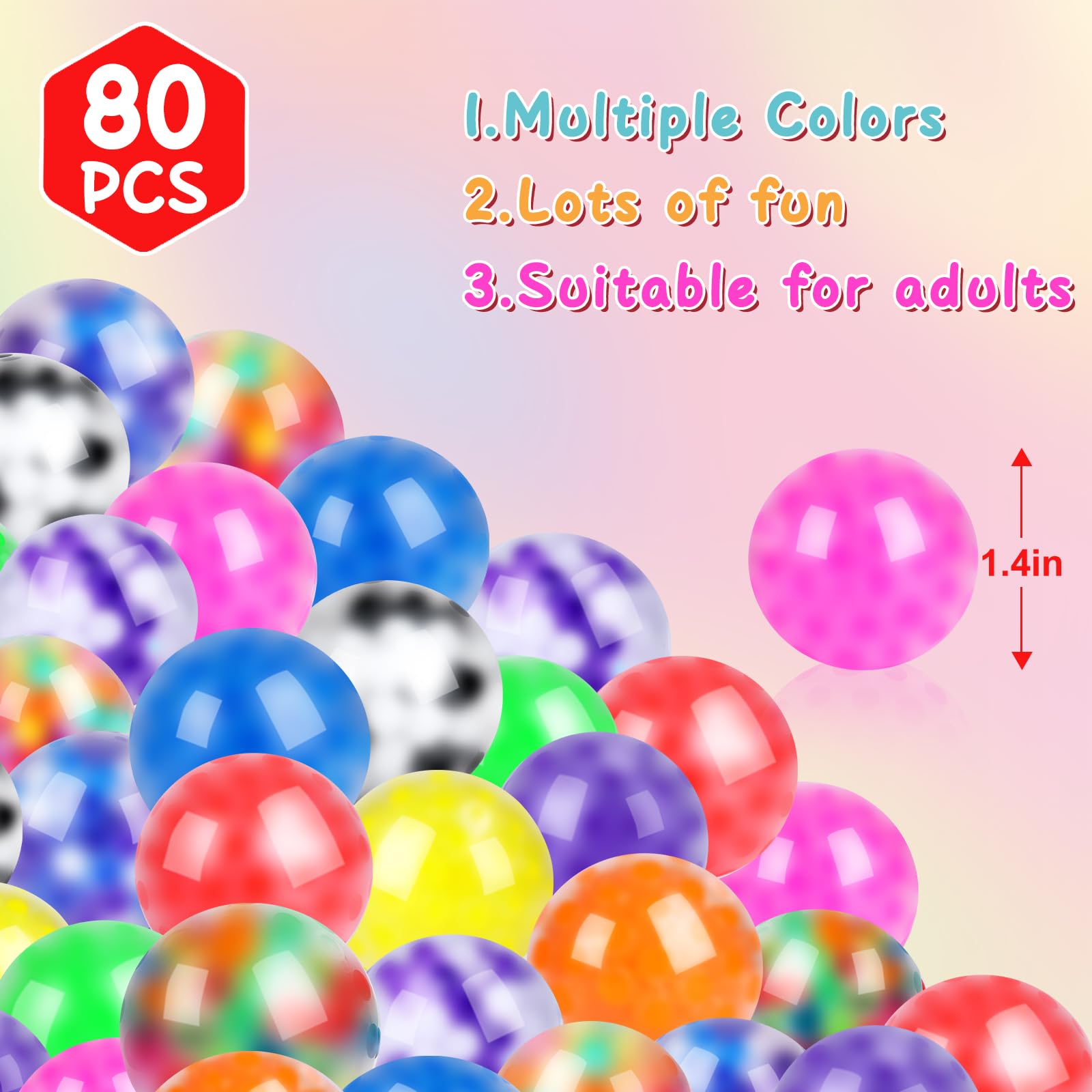 BESNEL palm-size 1-4 inch stress balls ideal for portable anxiety management