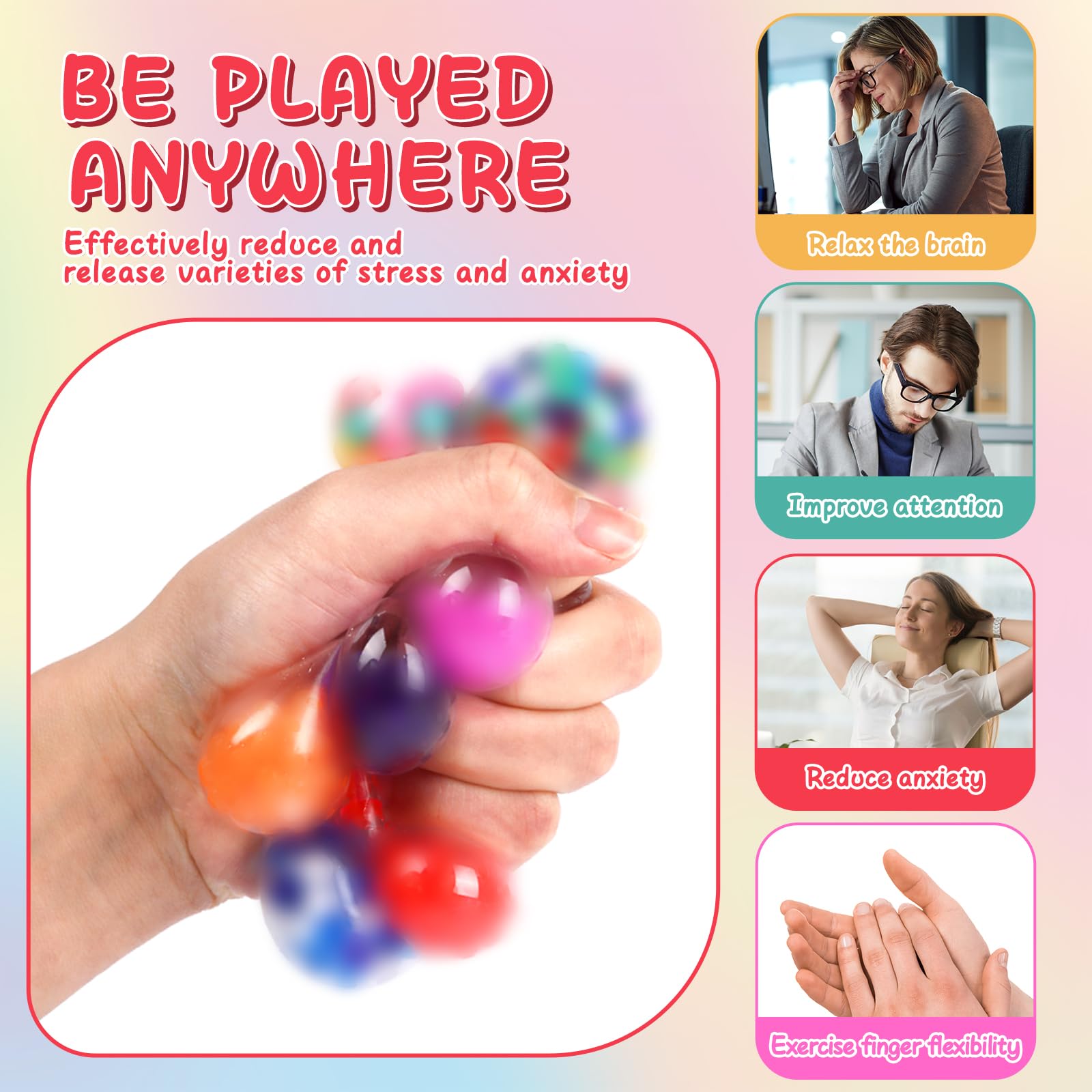 BESNEL pocket-friendly stress balls fit bags for on-the-go de-stressing