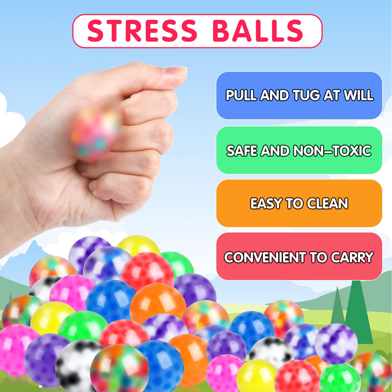 BESNEL squishy balls pocket-ready for on-the-go stress relief