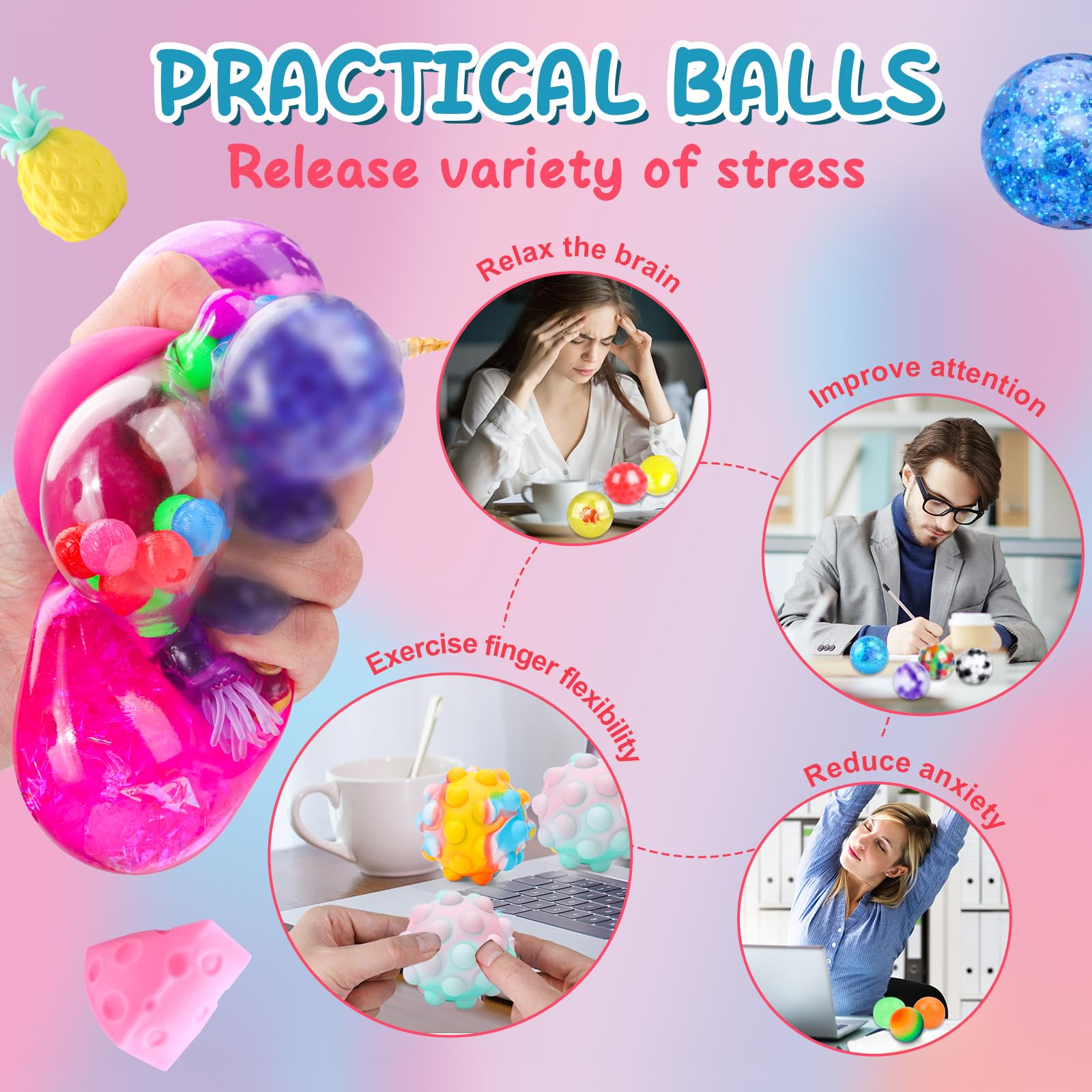 BESNEL gift-ready stress balls perfect for parties and prizes