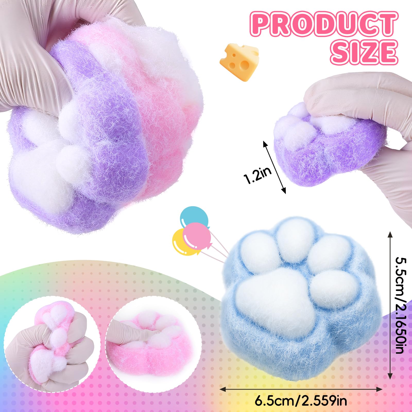 Besnel Taba cat paw closeup soft texture shows satisfying squeeze for stress relief