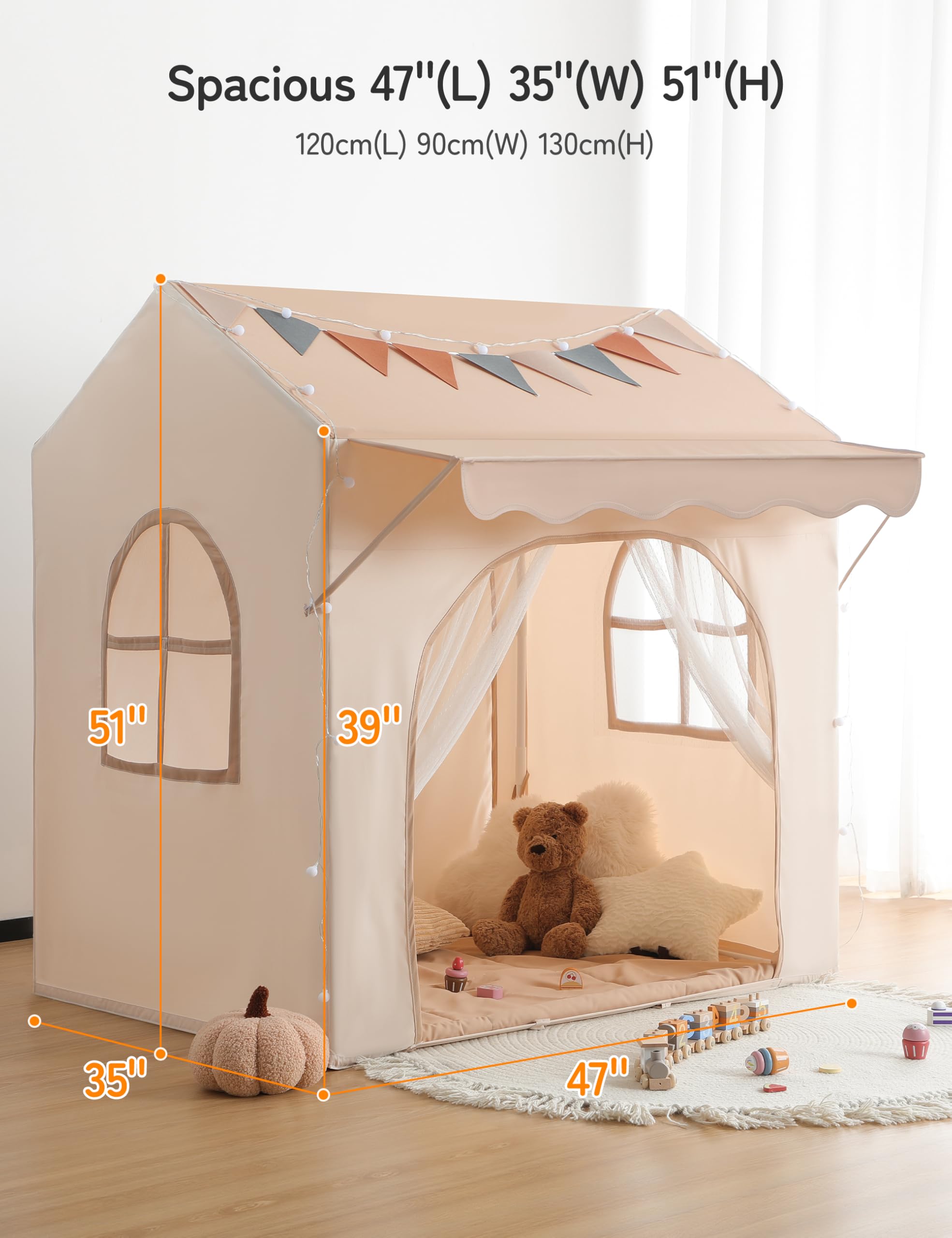 Besrey machine-washable fabric makes cleanup quick after playtime.