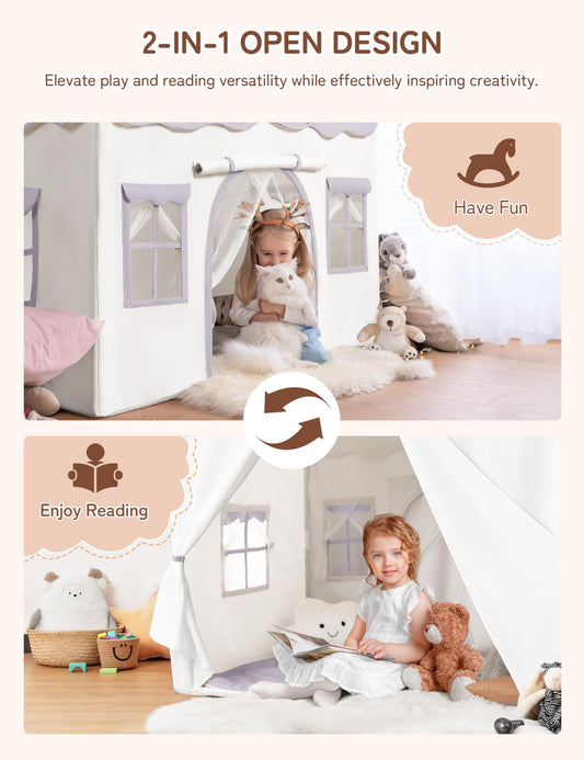 Besrey play tent padded mat provides comfy base for naps and cozy hideaways.