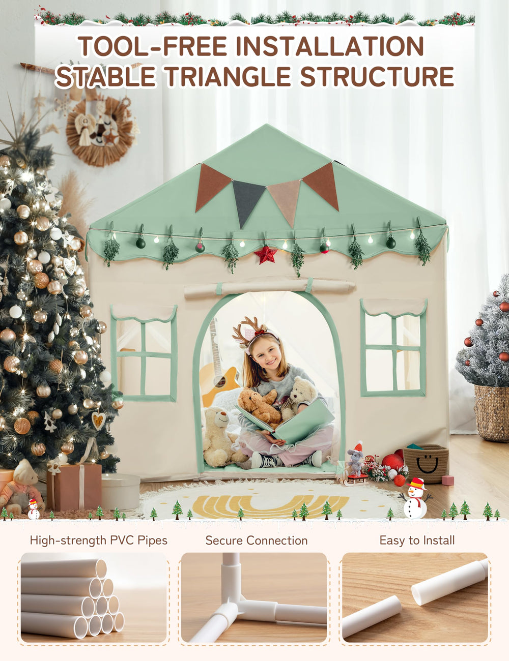 Besrey Indoor-outdoor playhouse for versatile family fun.