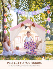 Besrey Kids Tent lace curtains and four windows promote airflow and visibility.