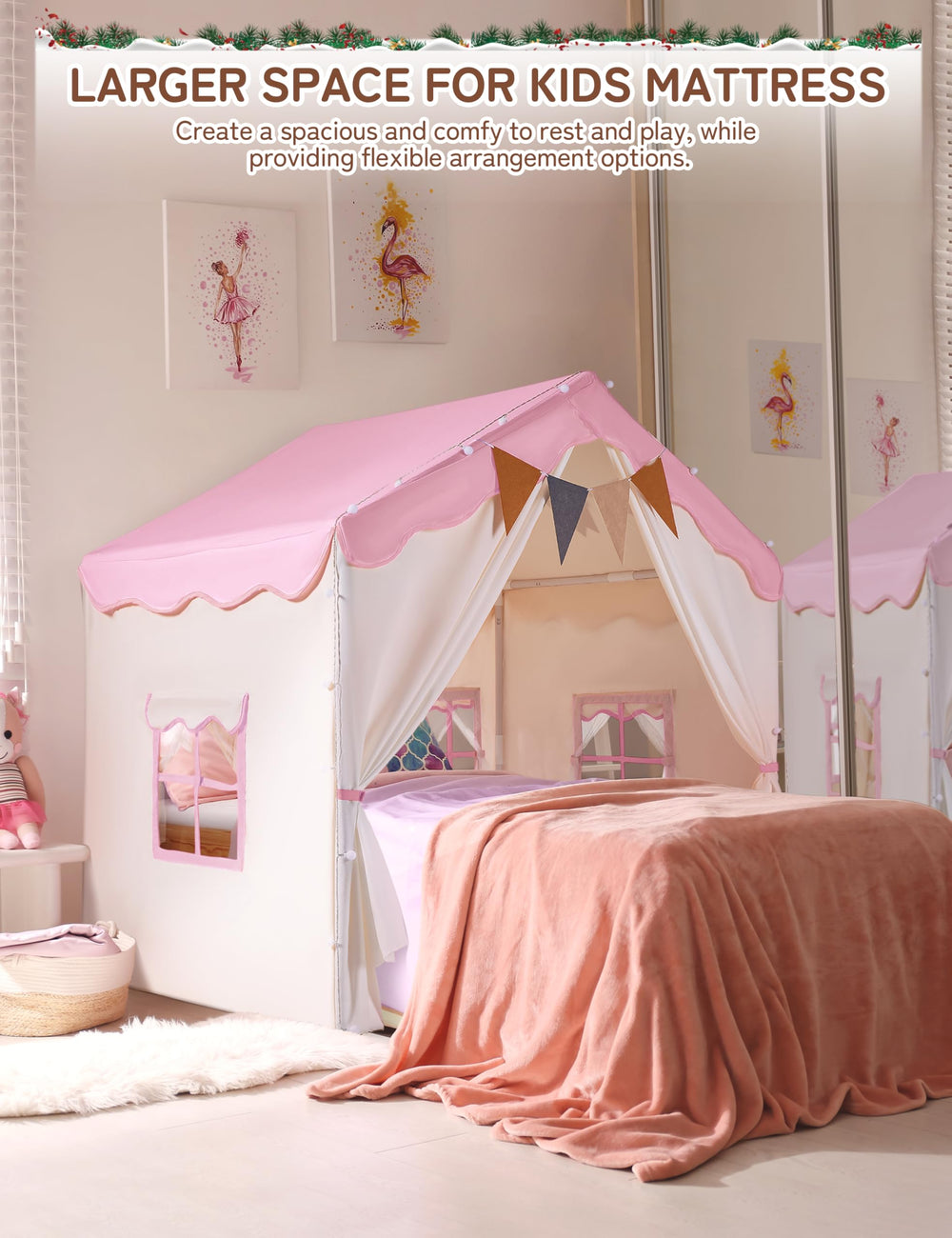 Besrey Kids Tent padded mat inside adds cozy comfort for stories.