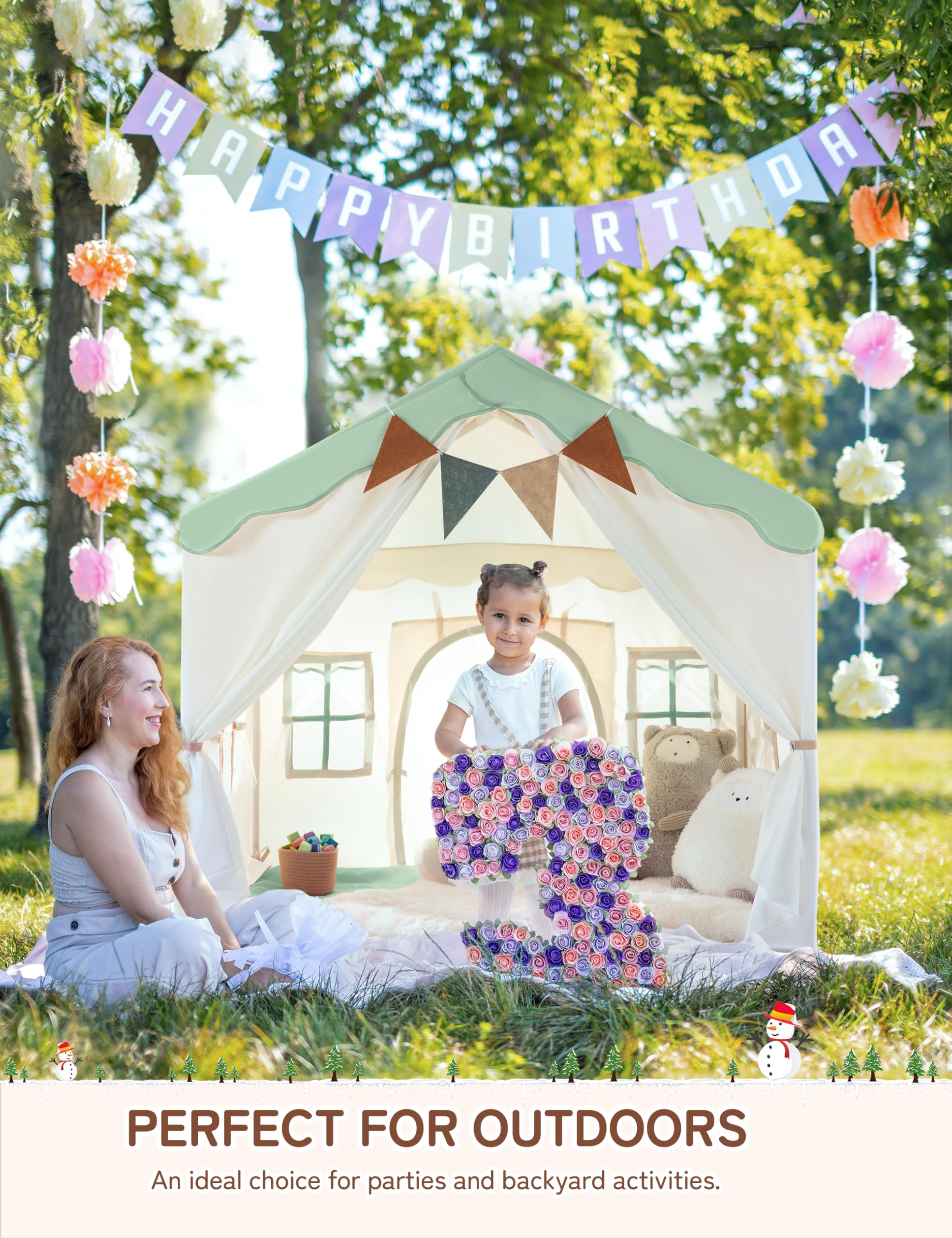 Besrey Spacious 51x35x51 inches playhouse for multiple kids.