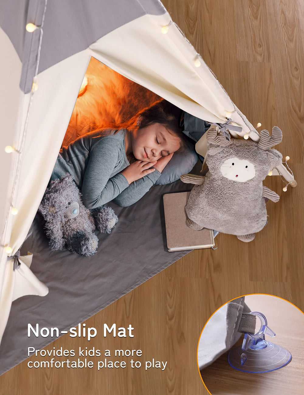 Besrey teepee is easy to assemble for indoor or outdoor use.