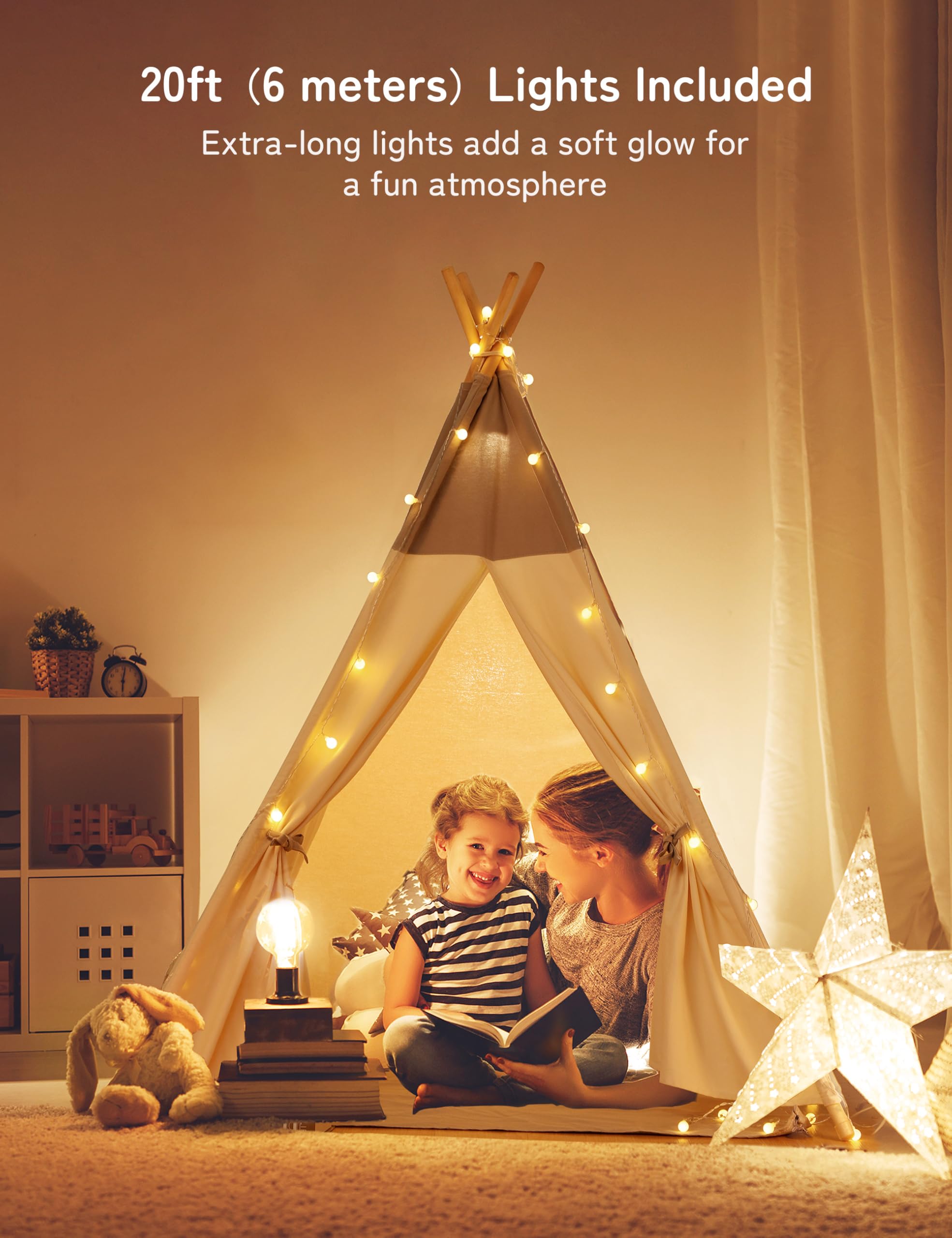 Besrey teepee features a window for airflow and light.