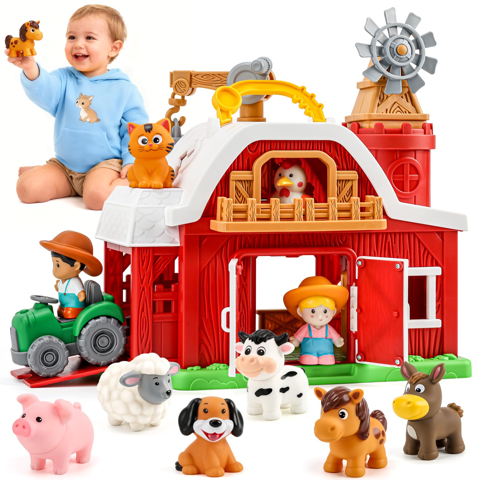 Bessome farm barn playset viewed front-on for imaginative pretend farming
