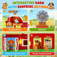 Bessome farmer figure aiding role-play and caregiving interactions