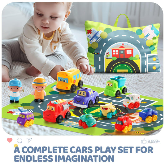 bessome large police car soft rubber toy for safe rolling