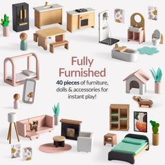 Best Choice Products doll house three-story layout enables multi-room storytelling.
