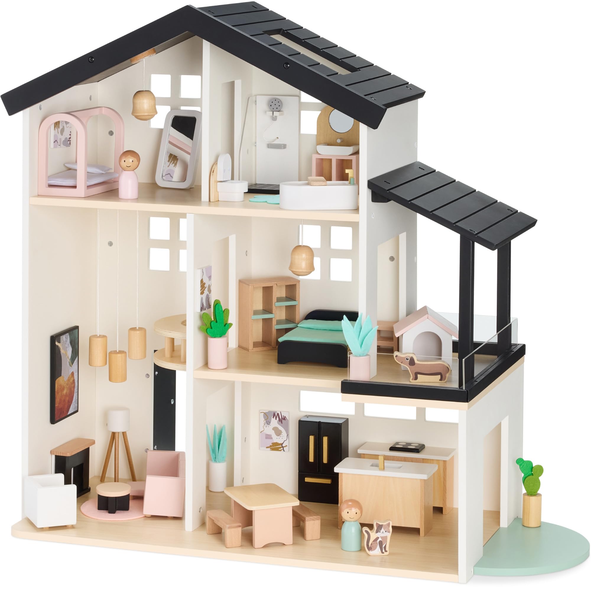 Best Choice Products doll house dimensions 28x12x27 inches fit spaces.