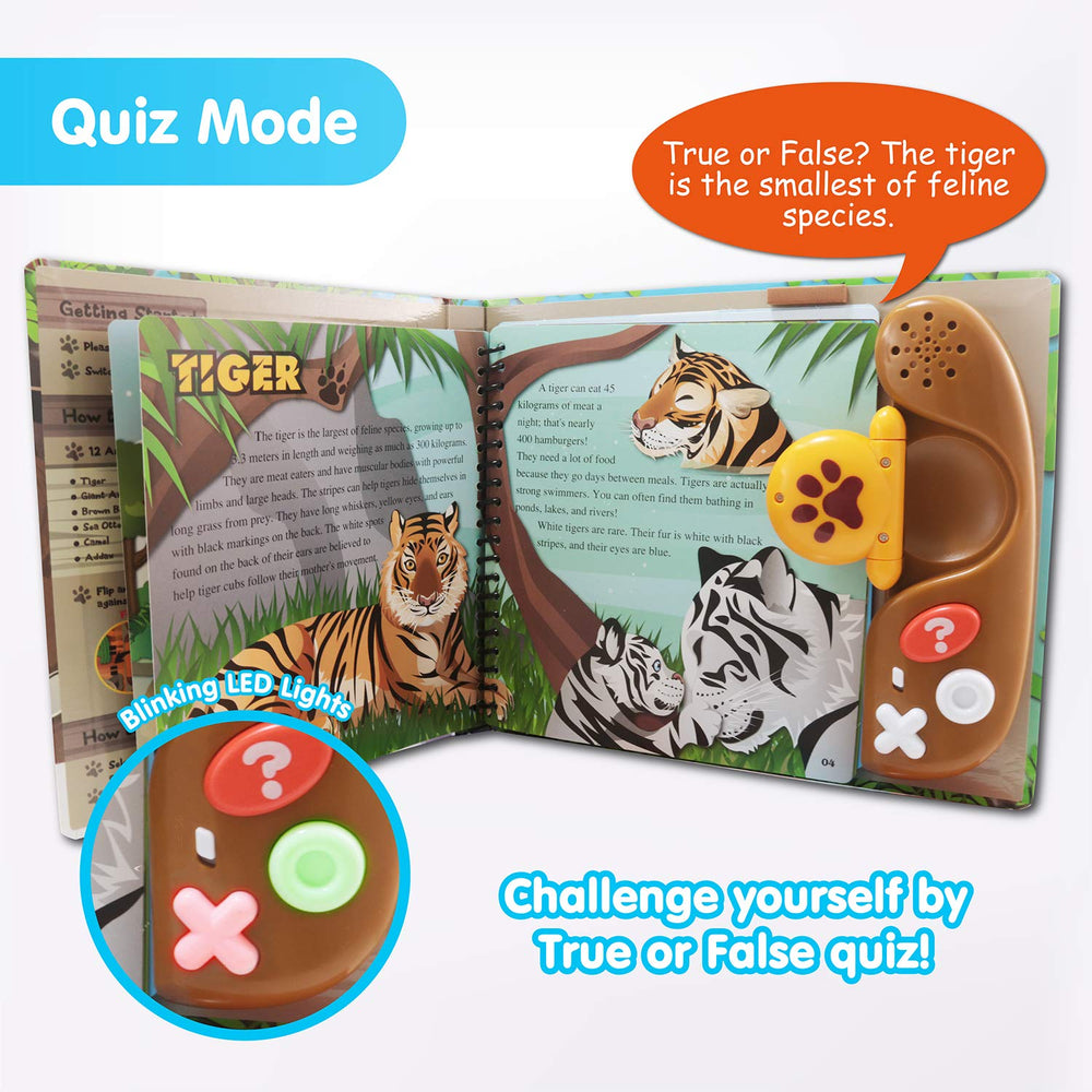 BEST LEARNING Animal Kingdom quiz mode screen inviting true/false challenges