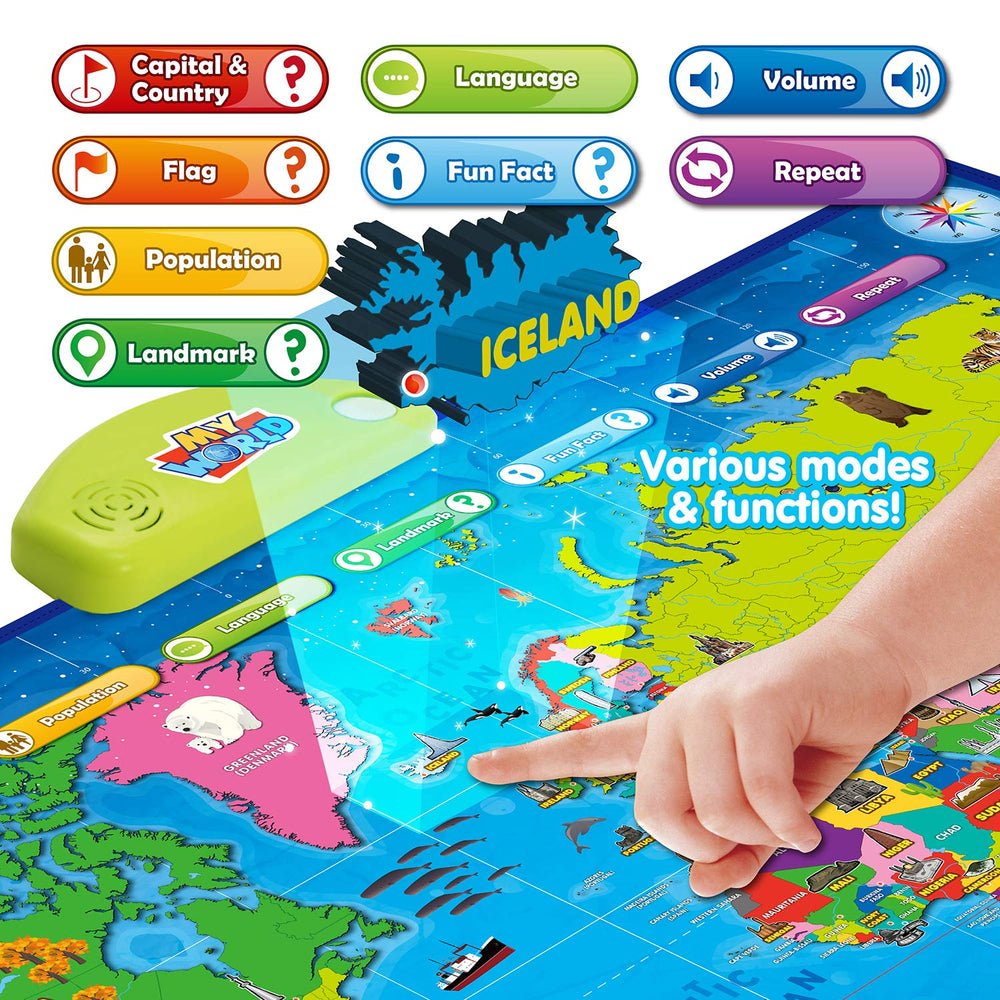 BEST LEARNING i-Poster over 500 questions guiding geography exploration.