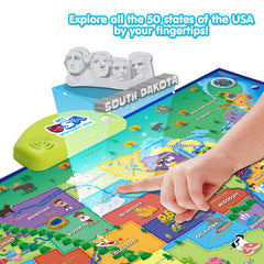 Best Learning i-Poster floor mat allows hands-on quizzes on the floor.