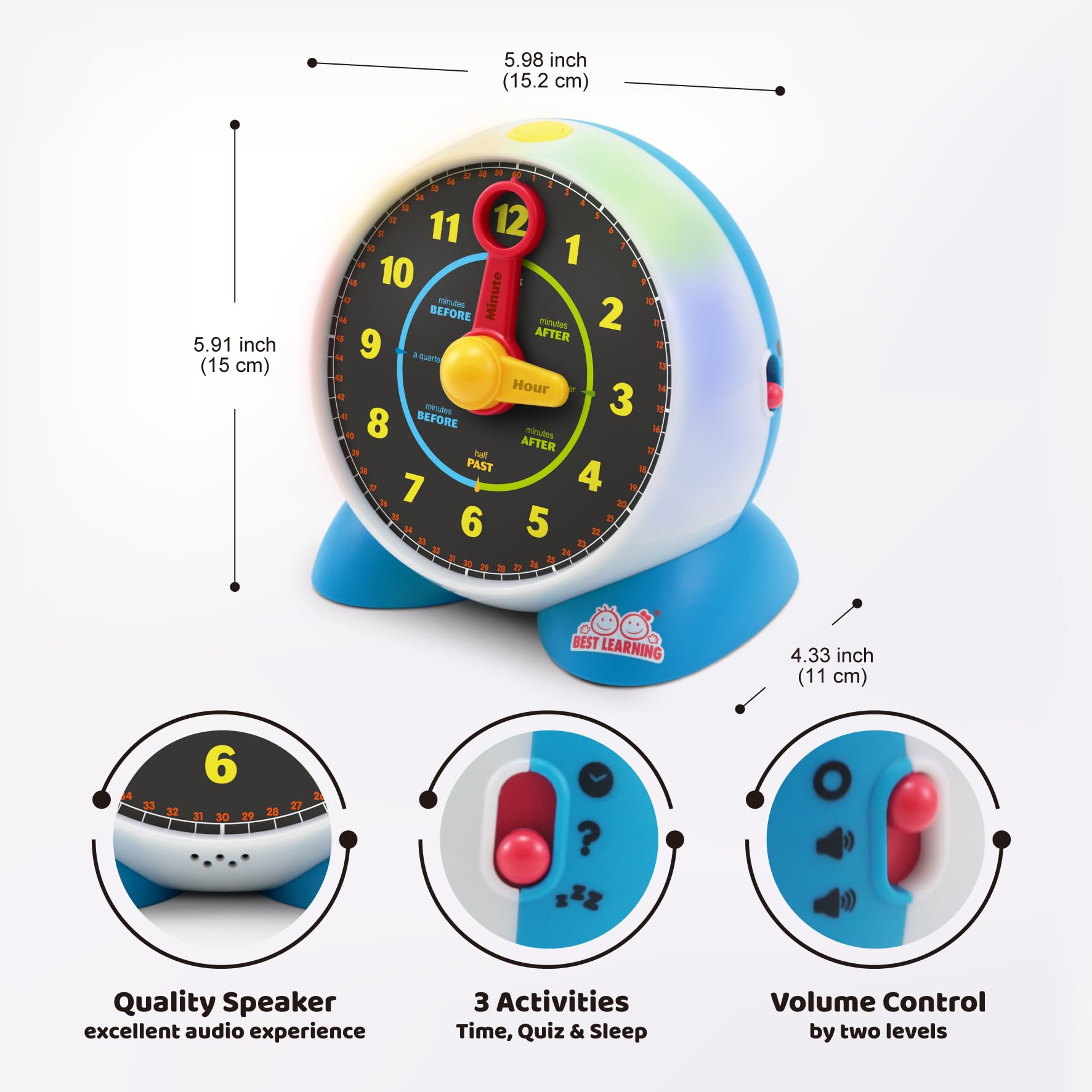 BEST LEARNING Learning Clock Sleep Mode offers night light and soothing tunes
