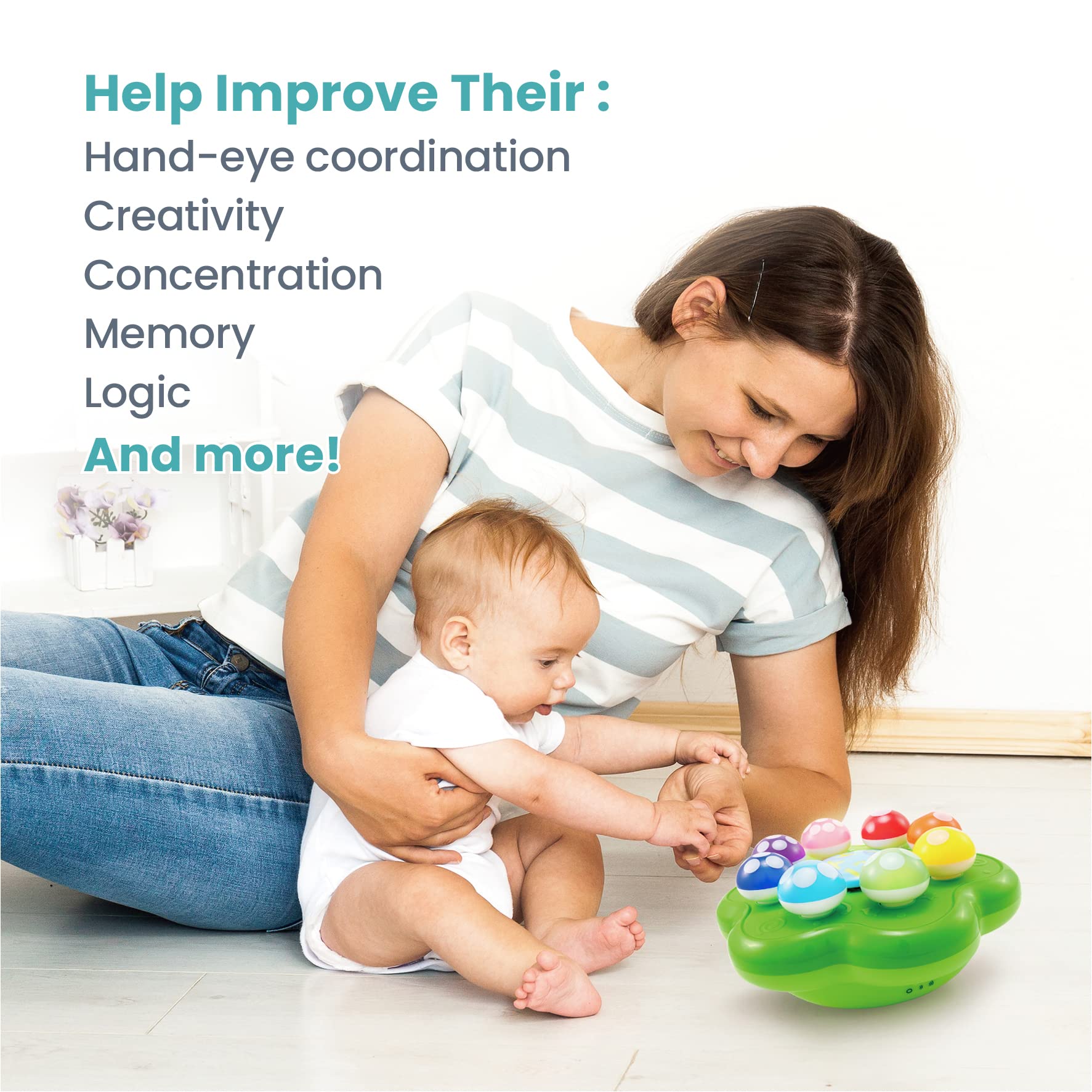 BEST LEARNING Mushroom Garden buttons helping interactive learning through guided play.