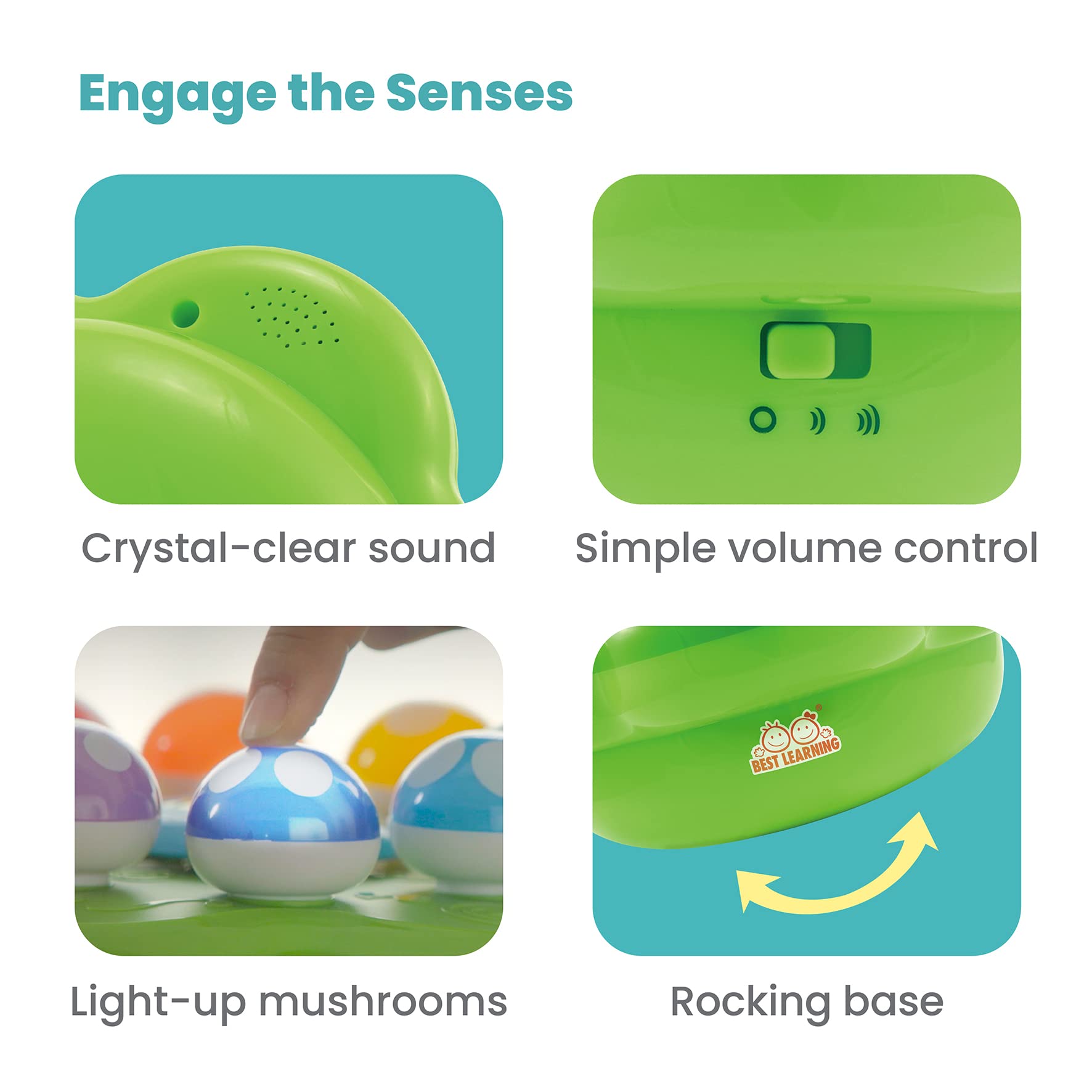 BEST LEARNING Mushroom Garden demonstrates numbers learning during playful activities.