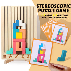 BESTAMTOY bright color blocks on smooth wood surface encourage fine motor skills.