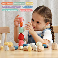 BESTAMTOY natural wood blocks with eco paint offer safe tactile coloring play
