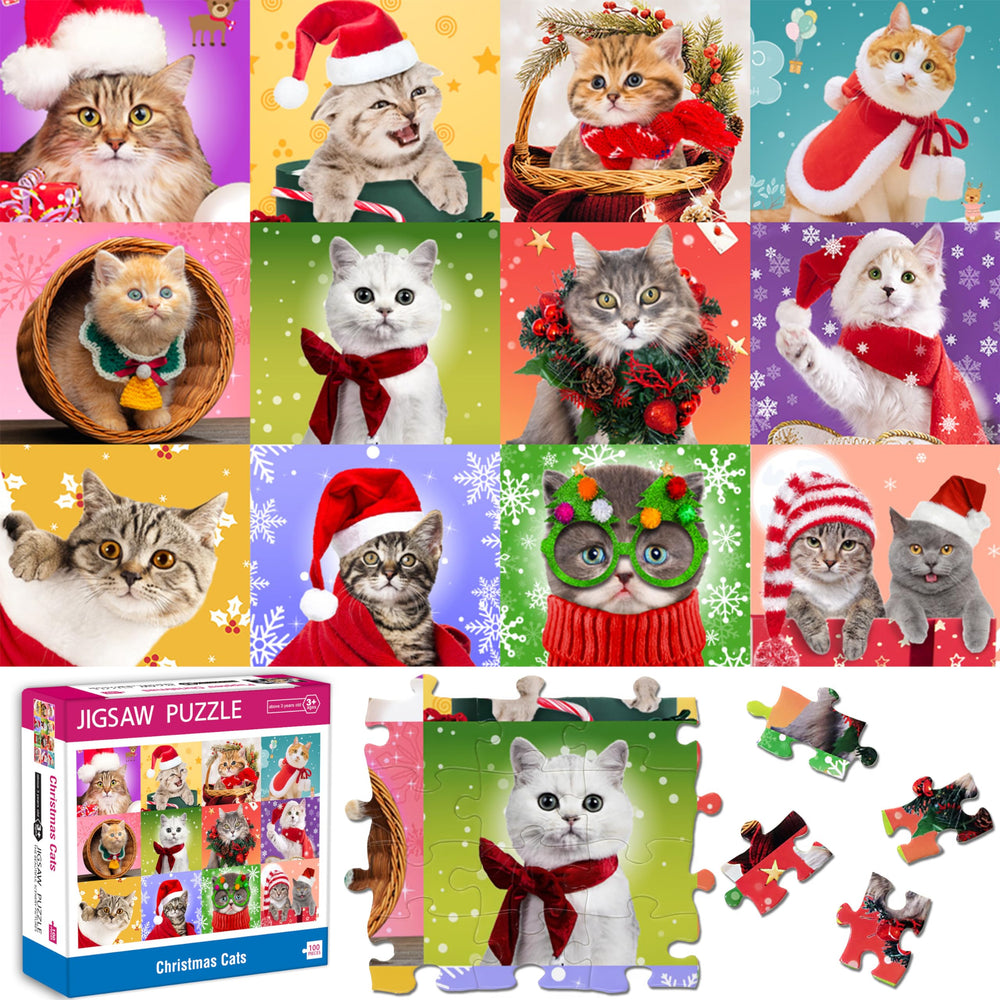Bestbase Christmas Cat Puzzle cover image showing festive kittens for family puzzle time