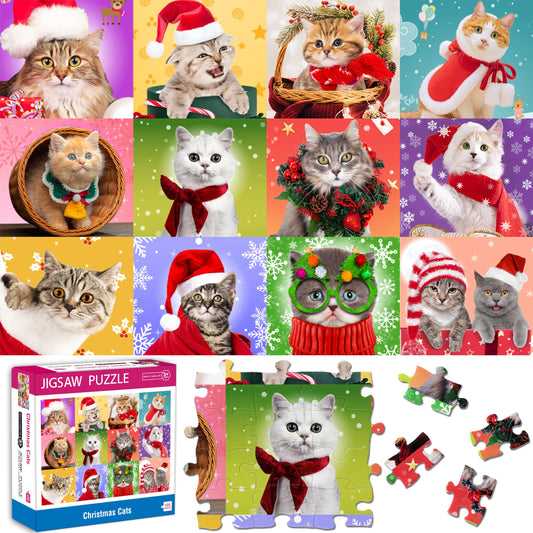 Bestbase Christmas Cat Puzzle cover image showing festive kittens for family puzzle time
