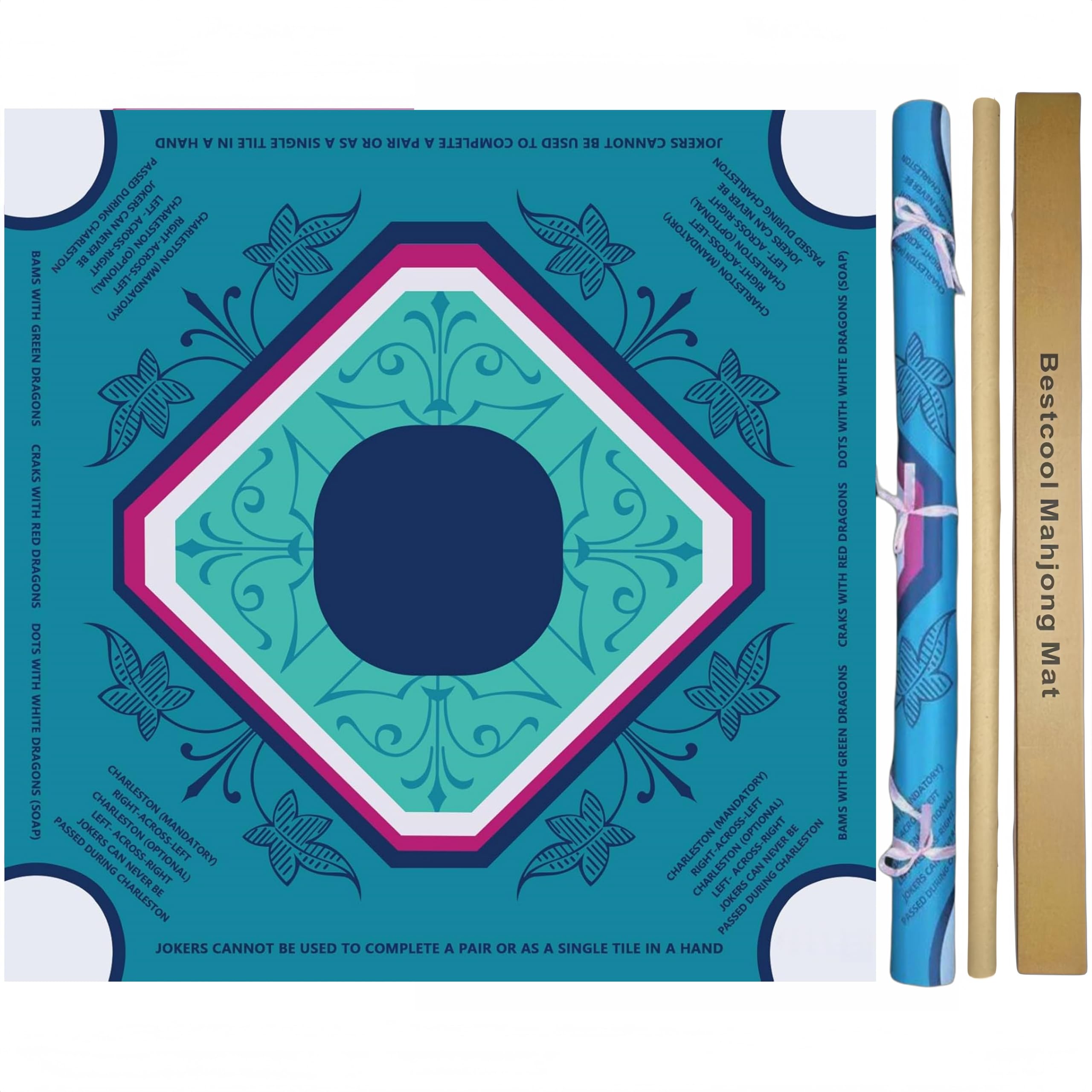 BestCool mahjong mat with anti-slip backing for stable play on any table.