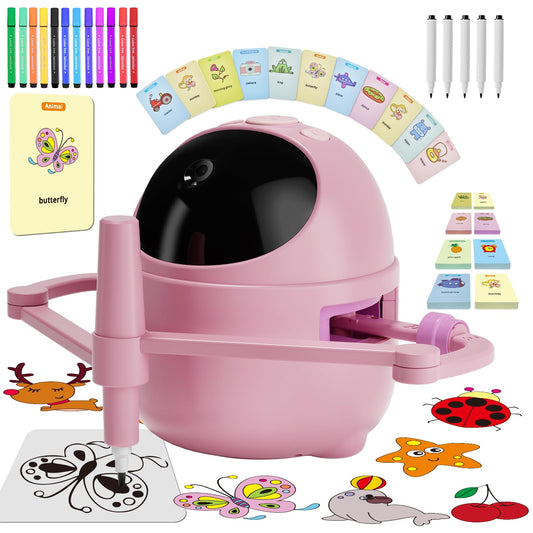 BESTECCT drawing robot with 150 learning cards for kids' creative drawing.