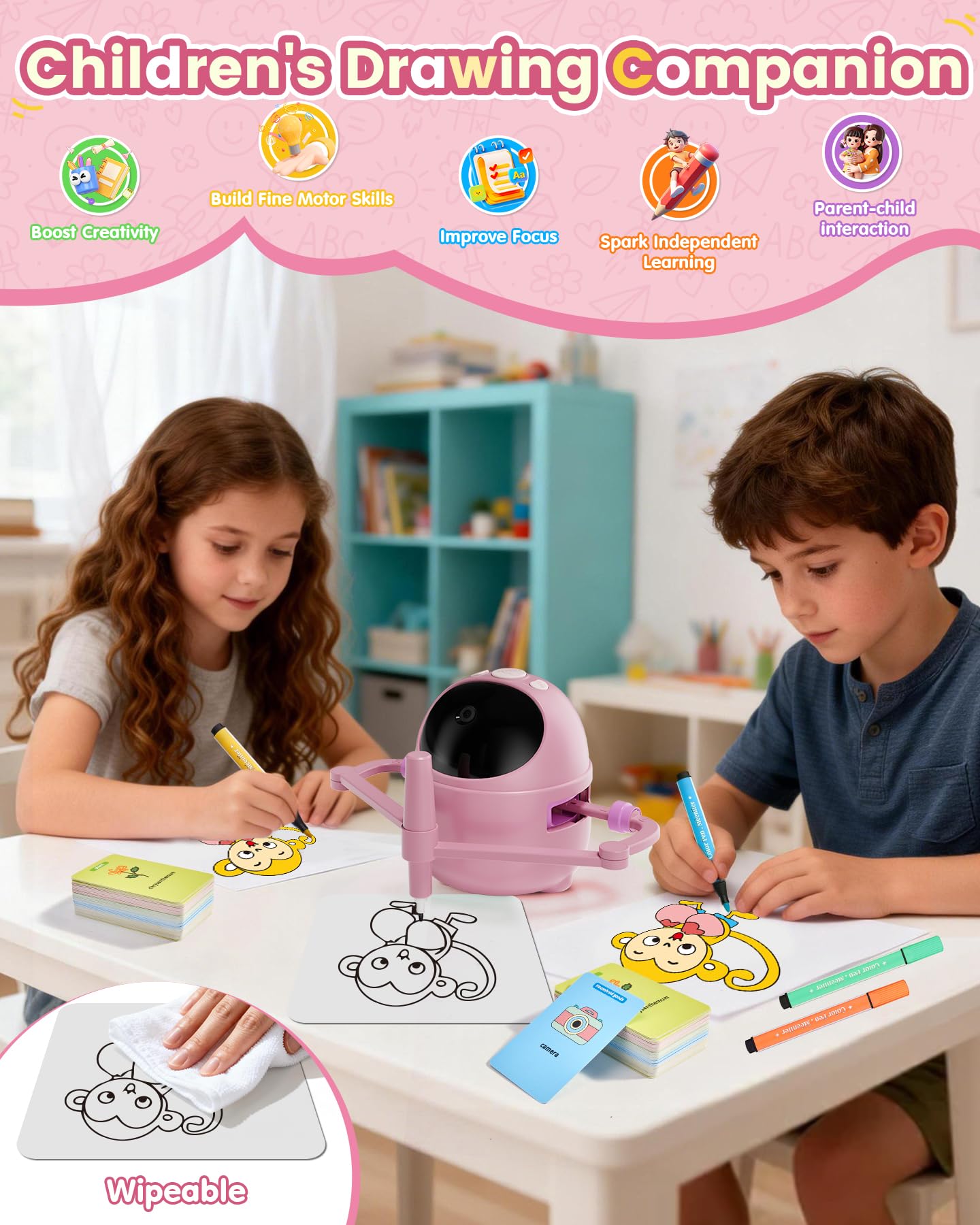 BESTECCT drawing robot color markers for vibrant, screen-free art.