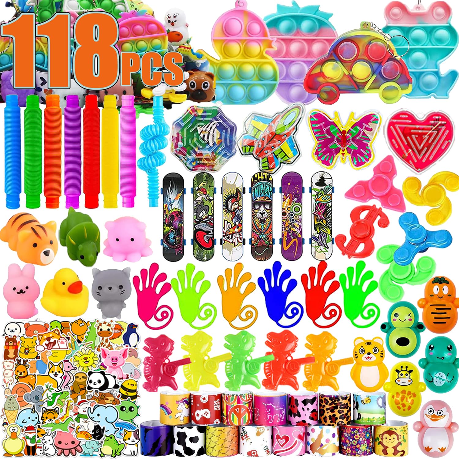 Bestkiy 118 pcs animal stickers collection for classroom rewards and party decor.