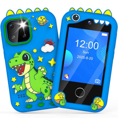 BESTOONE Kids Phone front view in blue, safe handheld toy for imaginative play