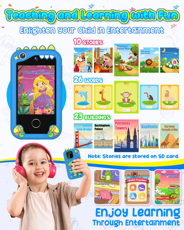 BESTOONE Kids Phone gift-ready packaging in blue, ideal for birthdays
