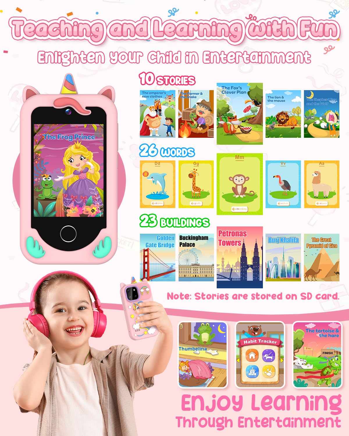 BESTOONE kids phone toy packaging box, ready gift for birthdays and holidays.