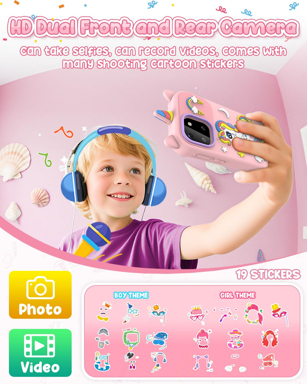 BESTOONE kids phone toy learning interface, easy controls for little hands.