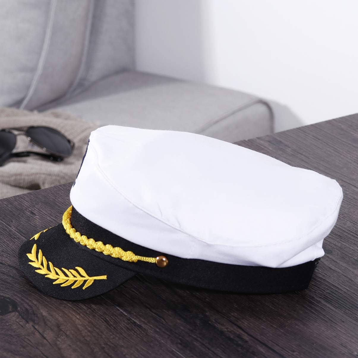 BESTOYARD captain hat with gold embroidery detail boosts authentic nautical look.