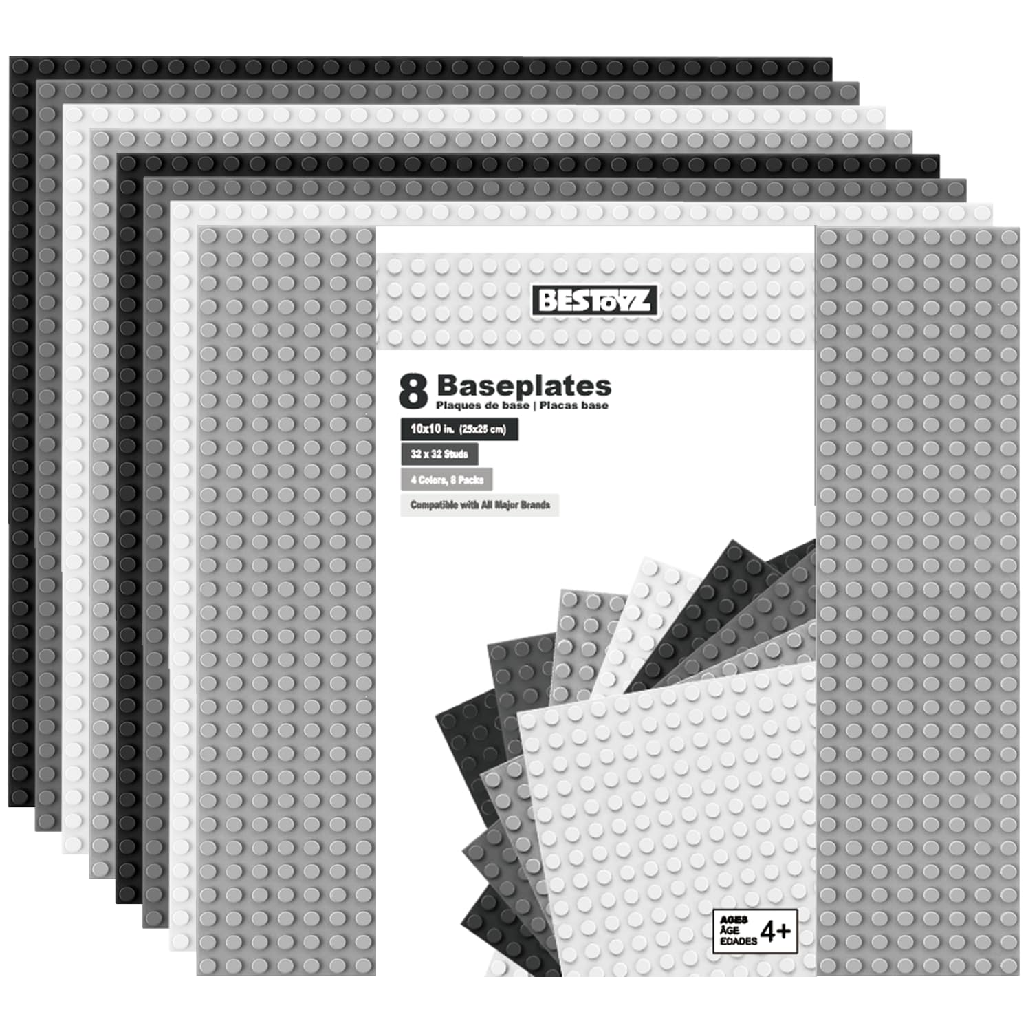 Bestoyz baseplates 32x32 in black provide a sturdy foundation for creative builds