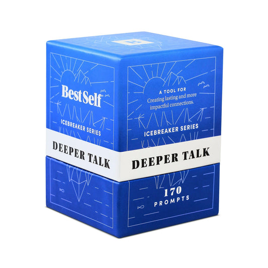 BestSelf Icebreaker Deeper Talk Deck front cover highlights 170 prompts for meaningful conversations.