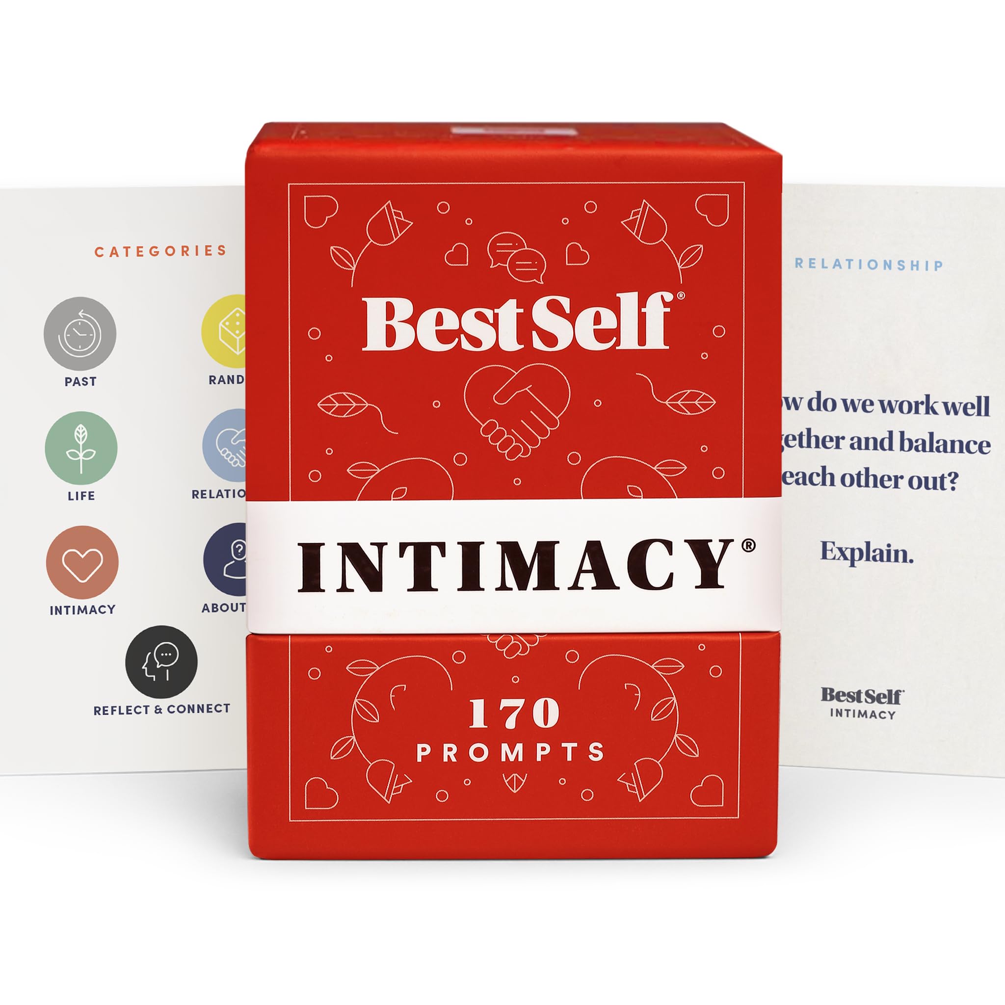 BestSelf Intimacy Deck front cover shows a stylish gift-ready box for couples
